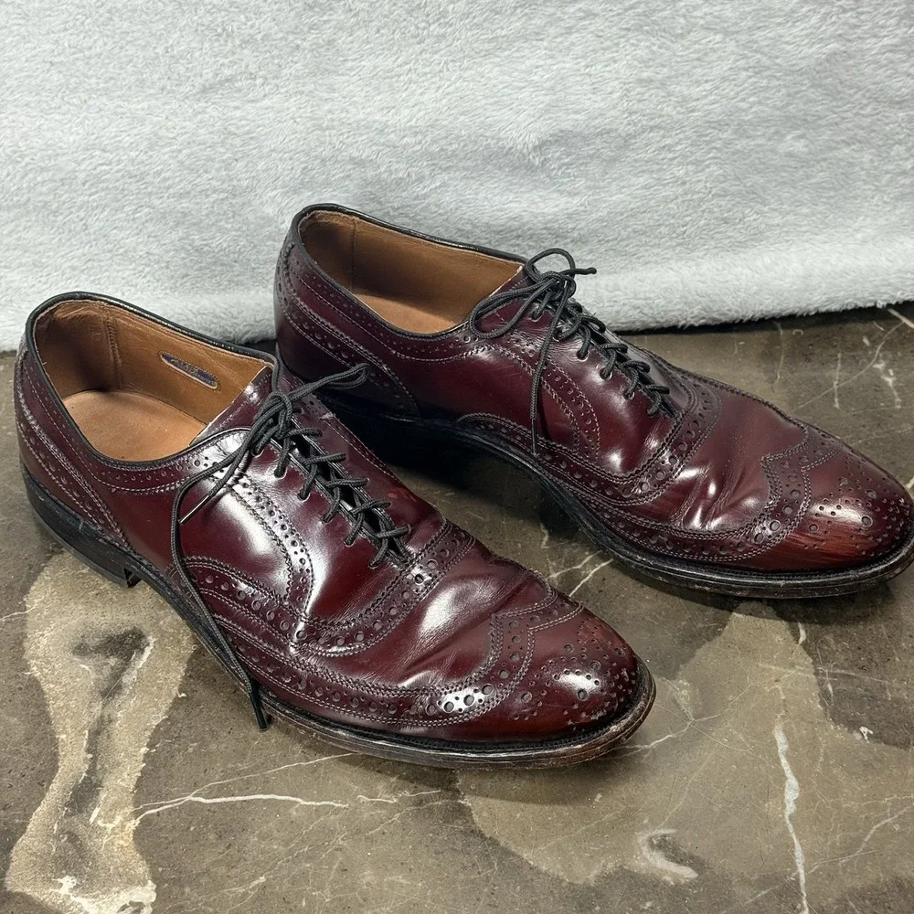Allen Edmonds‎ McAllister Wingtip Mens 9 A Burgundy Leather Oxford 6275 USA